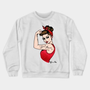 Girl Power by Anne Cha Modern Rosie the Riveter Crewneck Sweatshirt